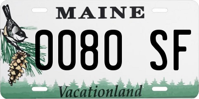 ME license plate 0080SF