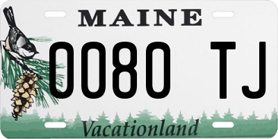 ME license plate 0080TJ