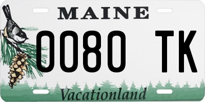 ME license plate 0080TK