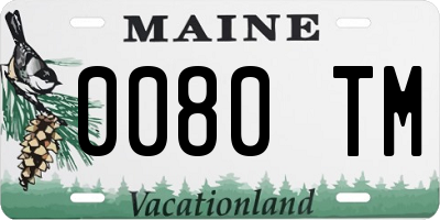 ME license plate 0080TM
