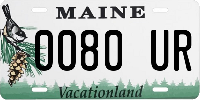 ME license plate 0080UR