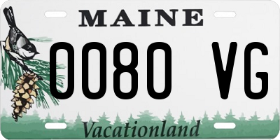 ME license plate 0080VG