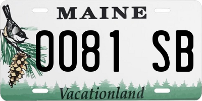 ME license plate 0081SB