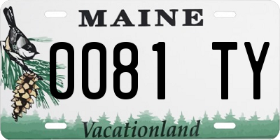 ME license plate 0081TY