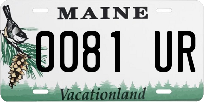 ME license plate 0081UR