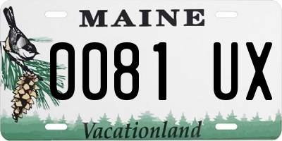 ME license plate 0081UX