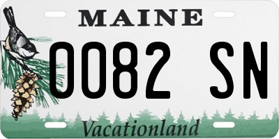 ME license plate 0082SN