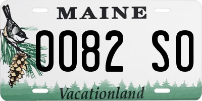 ME license plate 0082SO