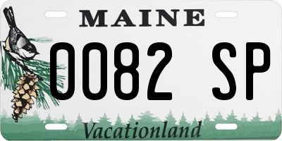 ME license plate 0082SP