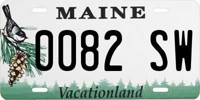 ME license plate 0082SW