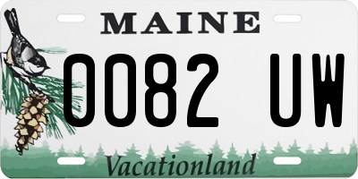 ME license plate 0082UW