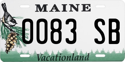 ME license plate 0083SB