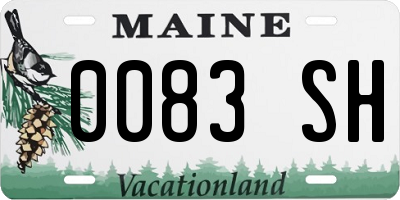 ME license plate 0083SH