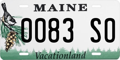 ME license plate 0083SO