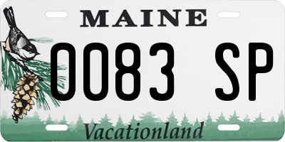ME license plate 0083SP