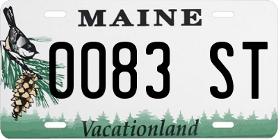 ME license plate 0083ST