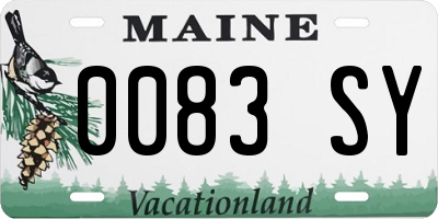 ME license plate 0083SY