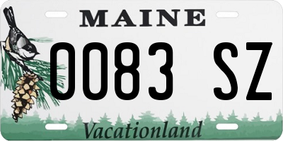ME license plate 0083SZ