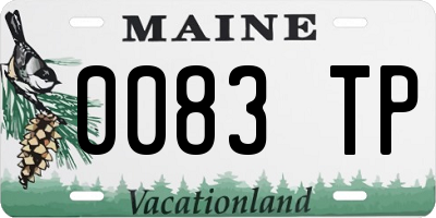 ME license plate 0083TP