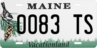 ME license plate 0083TS