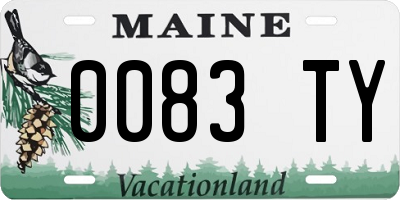 ME license plate 0083TY