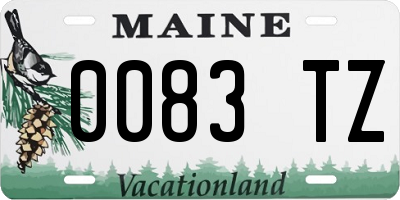 ME license plate 0083TZ