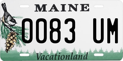 ME license plate 0083UM