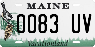 ME license plate 0083UV