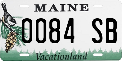 ME license plate 0084SB