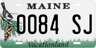 ME license plate 0084SJ