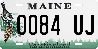 ME license plate 0084UJ