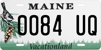 ME license plate 0084UQ