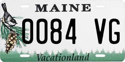 ME license plate 0084VG