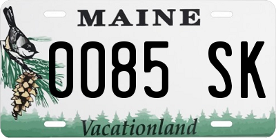 ME license plate 0085SK