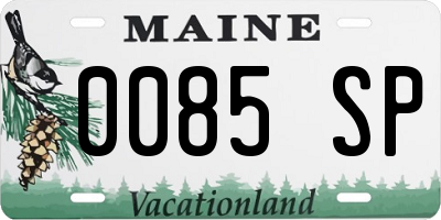 ME license plate 0085SP
