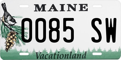 ME license plate 0085SW
