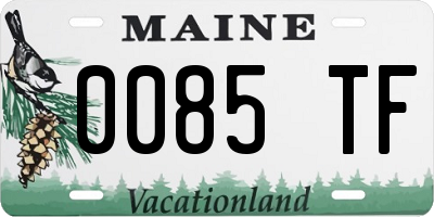 ME license plate 0085TF