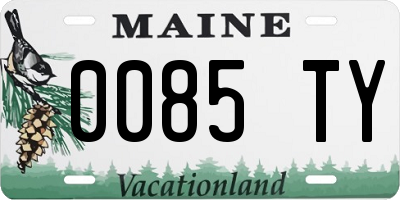 ME license plate 0085TY