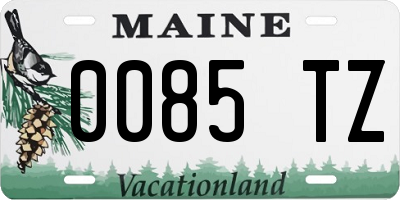 ME license plate 0085TZ