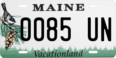 ME license plate 0085UN