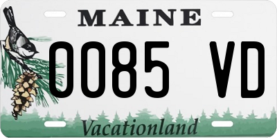 ME license plate 0085VD
