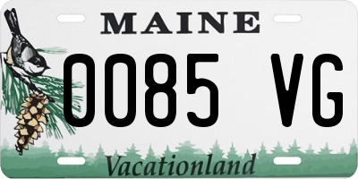 ME license plate 0085VG