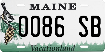 ME license plate 0086SB