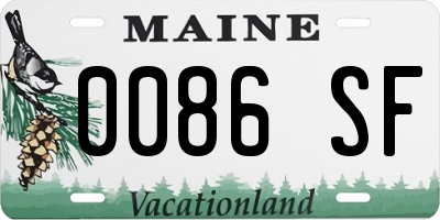 ME license plate 0086SF