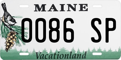 ME license plate 0086SP