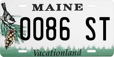 ME license plate 0086ST