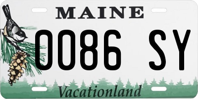 ME license plate 0086SY