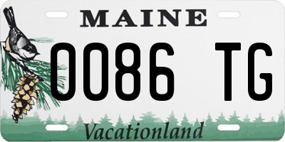 ME license plate 0086TG