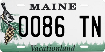 ME license plate 0086TN