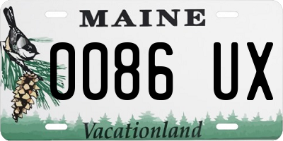 ME license plate 0086UX